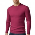 thumbnail image 1 of Men's Contrast Sweater Large Color Block Round Neck Loose Fit Long Sleeve, 1 of 3