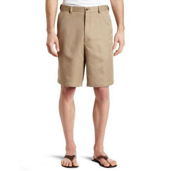 Men's Cool 18 Gabardine Hidden Expandable Waist Plain Front Short,British Khaki,34