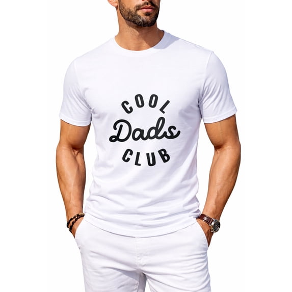 Men’s Cool Dads Club Graphic T-Shirt Funny Father’s Day Casual Short Sleeve Crew Neck Tee Gift for Dad