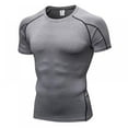 thumbnail image 1 of Men's Cool Dry Short Sleeve Compression Shirts, Sports Baselayer T-Shirts Tops, Athletic Workout Shirt, 1 of 2