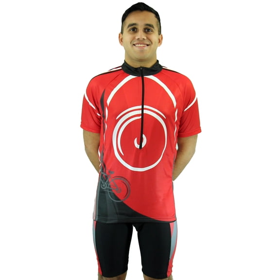 Men's Cool Plus Sublimated Print Race Cut Short-Sleeve Biking Cycling Jersey