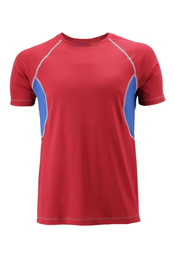 Men's Cool Quick-Dry Gym Workout Sport Running Breathable Performance T-shirt (1128-#5, L)