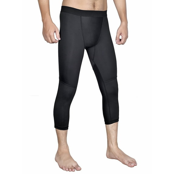Men’s Cool dry3/4Base Layer Legging Compression Pants,Tights for Running Gym ML3
