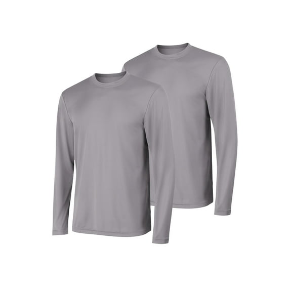 Hanes Sport Cool DRI Men's Performance Long Sleeve T-Shirt, Value 2-Pack Graphite XL