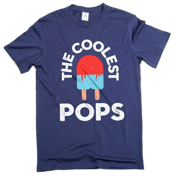 Men's Coolest Pops T-shirt, Grandpa Funny gifts, Papa Father's day grandpa Tee (4X-Large Navy Blue)