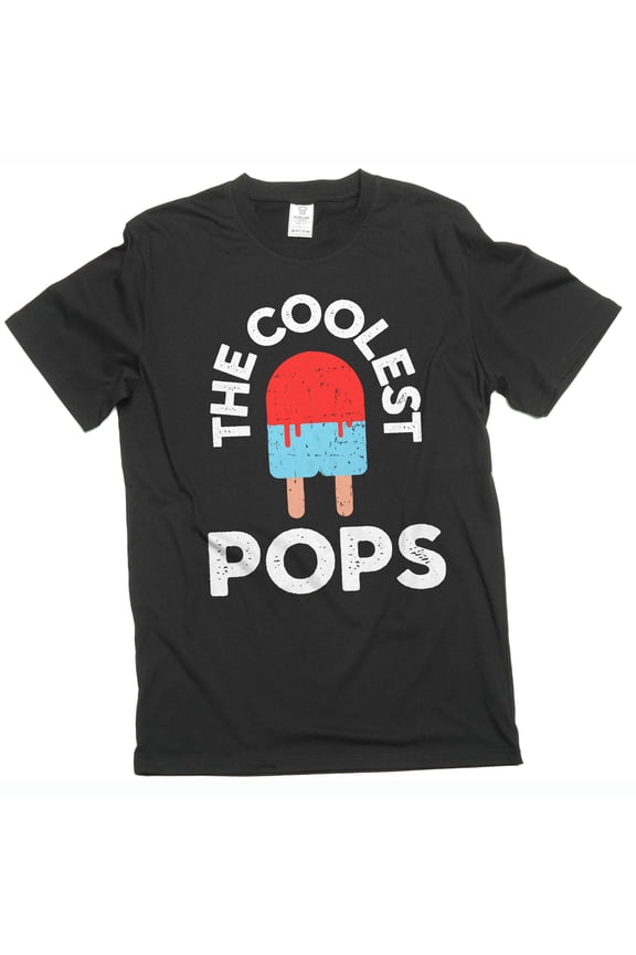 Men's Coolest Pops T-shirt, Grandpa Funny gifts, Papa Father's day grandpa Tee (Large Black)