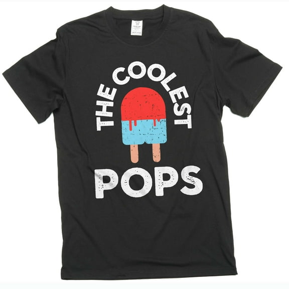 Men's Coolest Pops T-shirt, Grandpa Funny gifts, Papa Father's day grandpa Tee (Large Black)