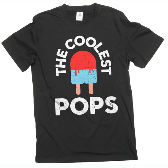 Men's Coolest Pops T-shirt, Grandpa Funny gifts, Papa Father's day grandpa Tee (Small Black)