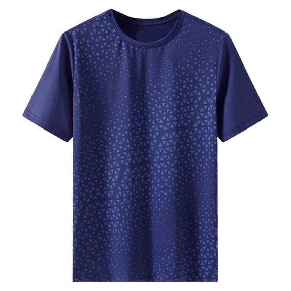 Men's Cooling Athletic T-Shirt Short Sleeve Print Crew Neck Shirt Quick Dry Moisture Wicking Tee Workout Training Tops