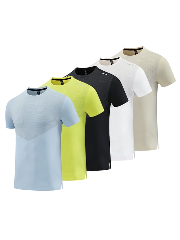 Men's Cooling Ice Silk Quick Dry T-Shirt Short Sleeve Crewneck Athletic Tee Moisture Wicking Breathable Running Sports Gym Summer Outfits Fashion Essential Gift | JASKFLY,Green M