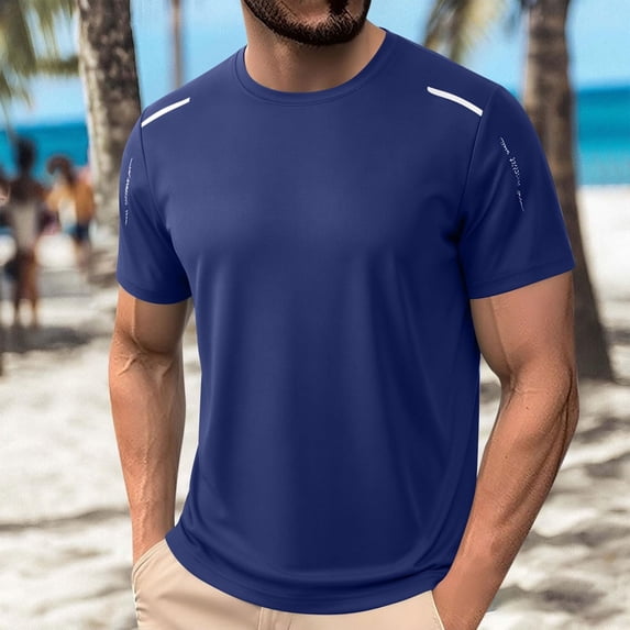 Men's Cooling Ice Silk Tee Summer Mesh Short Sleeve Top Quick Dry Lightweight Breathable Athletic Performance Workout Shirt