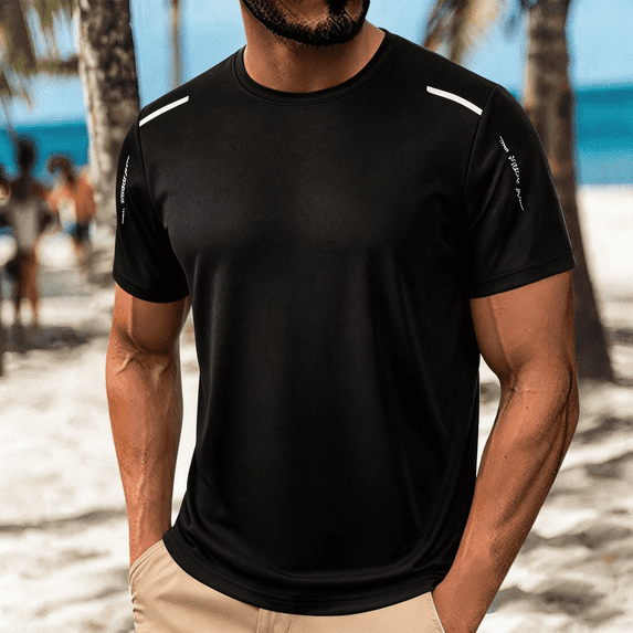 Men's Cooling Ice Silk Tee Summer Mesh Short Sleeve Top Quick Dry Lightweight Breathable Athletic Performance Workout Shirt