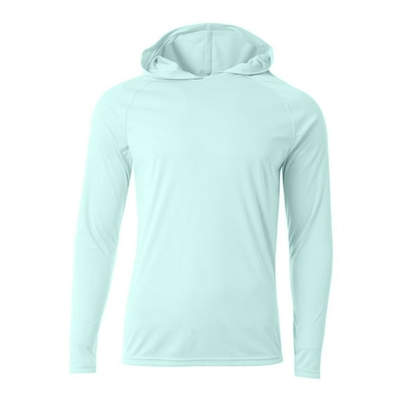 Men's Cooling Performance Long-Sleeve Hooded T-shirt - PASTEL MINT - 3XL