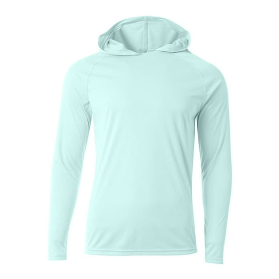 Men's Cooling Performance Long-Sleeve Hooded T-shirt - PASTEL MINT - M