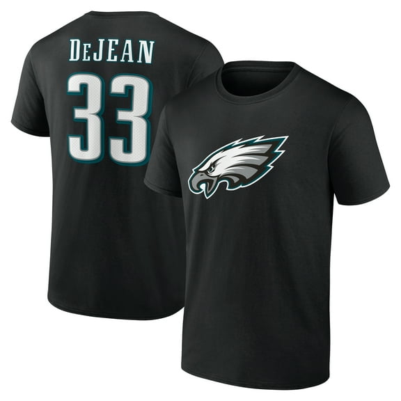 Men's Cooper DeJean Black Philadelphia Eagles Icon Name & Number T-Shirt