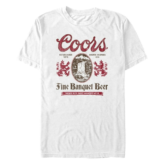 Men's Coors Brewing Company Fine Banquet Beer Distressed Graphic T-Shirt