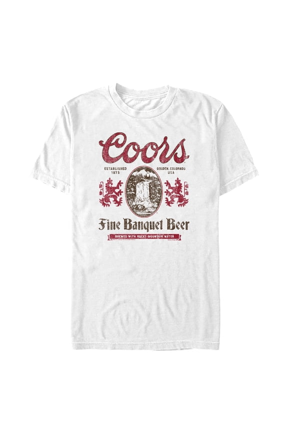 Men's Coors Brewing Company Fine Banquet Beer Distressed Graphic T-Shirt
