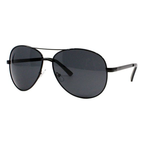 Men's Cop Pilot Sunglasses Classic Round Metal Frame Spring Hinge UV400 Black