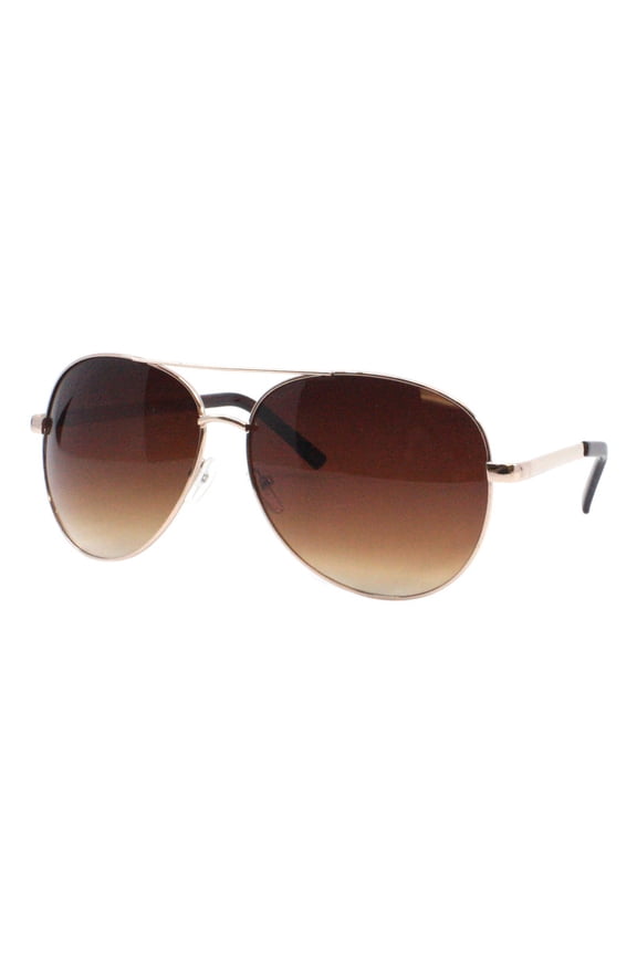 Men's Cop Pilot Sunglasses Classic Round Metal Frame Spring Hinge UV400 Gold
