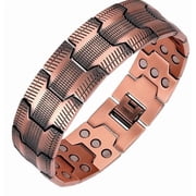 Mens Copper Bracelet,3X Strength 99.99% Pure Copper Magnetic Bracelets with Magnets,Adjustable Length with Sizing Tool