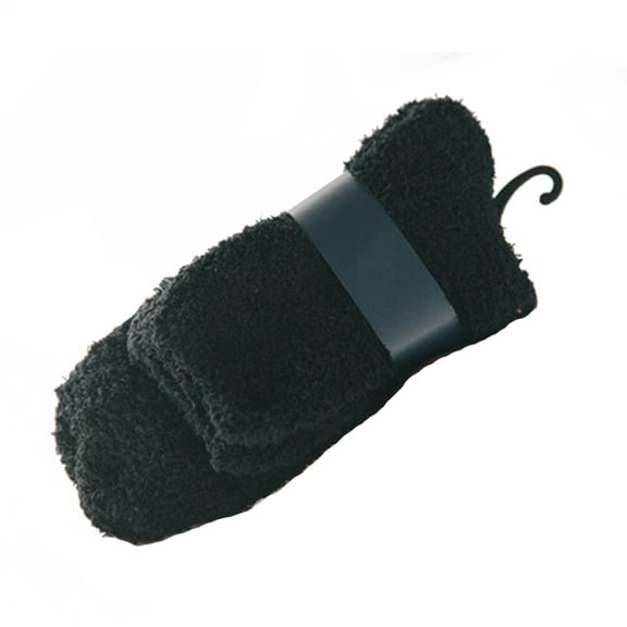 Men's Coral Fleece Ankle Socks - Warm & Fluffy (Black)