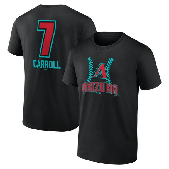 Men's Corbin Carroll Black Arizona Diamondbacks Name & Number Fastball T-Shirt