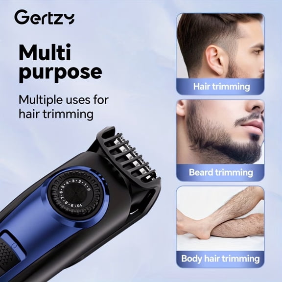 Men's Cordless Beard Trimmer Rechargeable Hair Clipper Adjustable Length Knob