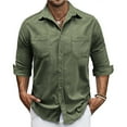 thumbnail image 1 of Men's Corduroy Button Down Shirts Lightweight Long Sleeve Shacket Jackets with Pockets Casual Comfy for Work to Weekend Outdoor, 1 of 7