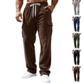 thumbnail image 1 of Men's Corduroy Cargo Pants Relaxed Fit Multi Pocket Casual Utility Trousers Outdoor Workwear, 1 of 9