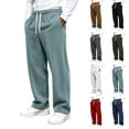 thumbnail image 1 of Men's Corduroy Casual Pants Fashion Wide Leg Trousers Straight Sweatpants Elastic Waist Drawstring | Zenithor,Light Blue XL, 1 of 8