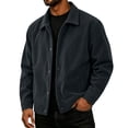 thumbnail image 1 of Men's Corduroy Jacket Fall Casual Button Down Jacket with Notched Collar & Side Pockets Relaxed Fit Outerwear 3XL, 1 of 9