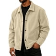 thumbnail image 1 of Men's Corduroy Jacket Fall Casual Button Down Jacket with Notched Collar & Side Pockets Relaxed Fit Outerwear S, 1 of 9