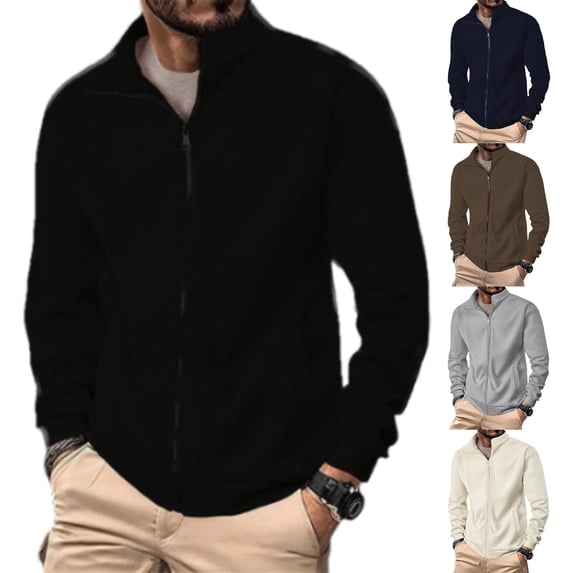 Men's Corduroy Jacket Heavyweight Stand Collar Fleece Lined Relaxed Fit Fall Winter Casual Outerwear