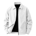 thumbnail image 1 of Men's Corduroy Jacket Lapel Collar Full Zip Up Long Sleeve Casual Coat Classic Textured Outerwear with Pockets, 1 of 9