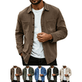 thumbnail image 1 of Men's Corduroy Cardigan Shirt Soft Lightweight Warm Jacket Easy Care Workwear Regular Fit Mens Fall Clothes, 1 of 8
