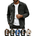 thumbnail image 1 of Men's Corduroy Cardigan Shirt Soft Lightweight Warm Jacket Easy Care Workwear Regular Fit Mens Fall Clothes, 1 of 8