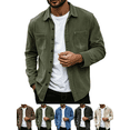 thumbnail image 1 of Men's Corduroy Cardigan Shirt Soft Lightweight Warm Jacket Easy Care Workwear Regular Fit Mens Fall Clothes, 1 of 8