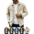 thumbnail image 1 of Men's Corduroy Cardigan Shirt Soft Lightweight Warm Jacket Easy Care Workwear Regular Fit Mens Fall Clothes, 1 of 8