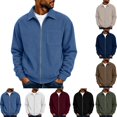 thumbnail image 1 of Men's Corduroy Jacket Sevevn Classic Soft Corduroy Zip Up Turn Down Collar Long Sleeve Chest Pocket Regular Fit Casual Coat Outwear for Daily Wear, 1 of 9