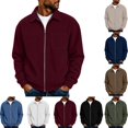 thumbnail image 1 of Men's Corduroy Jacket Sevevn Classic Soft Corduroy Zip Up Turn Down Collar Long Sleeve Chest Pocket Regular Fit Casual Coat Outwear for Daily Wear, 1 of 9