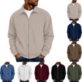 thumbnail image 1 of Men's Corduroy Jacket Sevevn Classic Soft Corduroy Zip Up Turn Down Collar Long Sleeve Chest Pocket Regular Fit Casual Coat Outwear for Daily Wear, 1 of 9