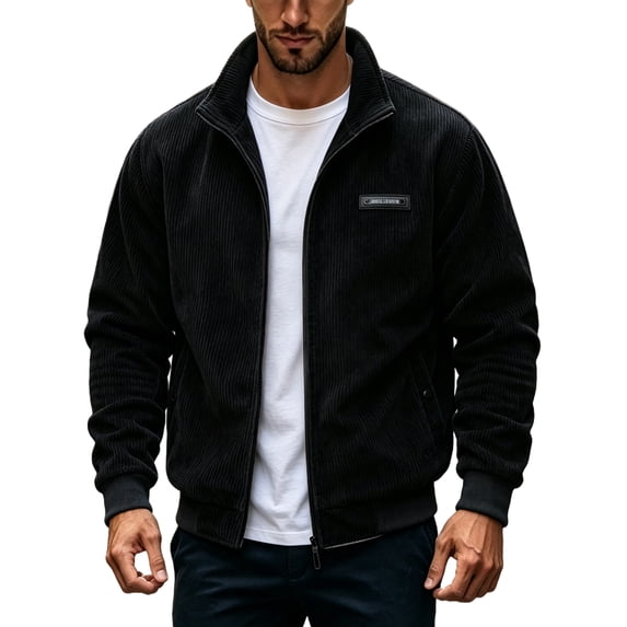 Men's Corduroy Jacket Sherpa Fleece Lined Jackets Warm Winter Full Zip up Long Sleeve Trucker Work Casual Hiking Coat with Pockets