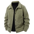 thumbnail image 1 of Men's Corduroy Jacket with Lapel Collar and Button Front Long Sleeve Casual Big and Tall Coat, 1 of 8