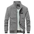 thumbnail image 1 of Men's Corduroy Jackets Warm Lined Slim Fit Trucker Jacket with Inner Pockets Fall Winter Jacket for Men (Grey XS), 1 of 8