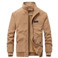 thumbnail image 1 of Men's Corduroy Jackets Warm Lined Slim Fit Trucker Jacket with Inner Pockets Fall Winter Jacket for Men (Khaki L), 1 of 4
