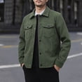 thumbnail image 1 of Men's Corduroy Outdoor Zip Jacket Solid Color Outdoor Climb Pocket Long Sleeve Jackets Soft Breathable Warm Layer for Men, 1 of 5
