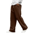 thumbnail image 1 of Men's Corduroy Pants Casual Drawstring Elastic Waist Straight Leg Sweatpants with Pockets, 1 of 6
