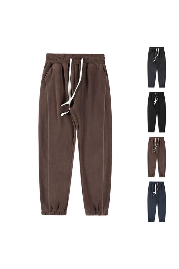 Men's Corduroy Pants, Trousers, Casual Daily Wear, Elastic Waist Drawstring Straight Leg, Warm Fleece Lined, Lightweight, Gym Workout, Hiking, Streetwear, Winter Essentials