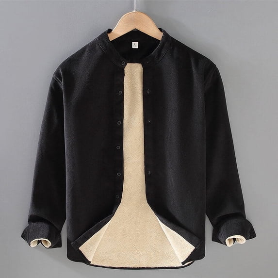 Men's Corduroy Shirt Cotton Fleece Lined Jacket