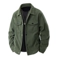 thumbnail image 1 of Men's Corduroy Shirt Jacket Retro Western Shacket Button Down Jackets With Flap Pockets Fall Winter Casual Coats 4XL, 1 of 4